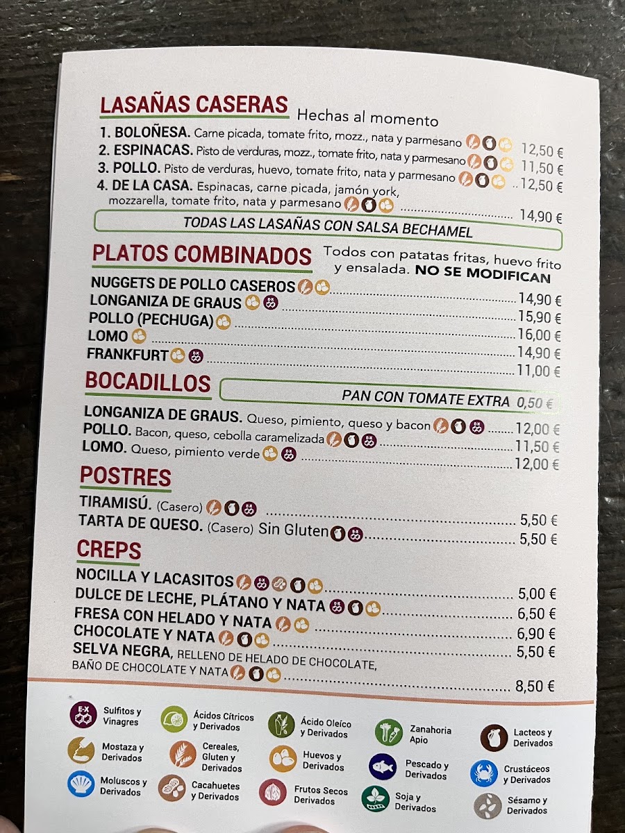 Menu La Crepería Otal De Jaca-3