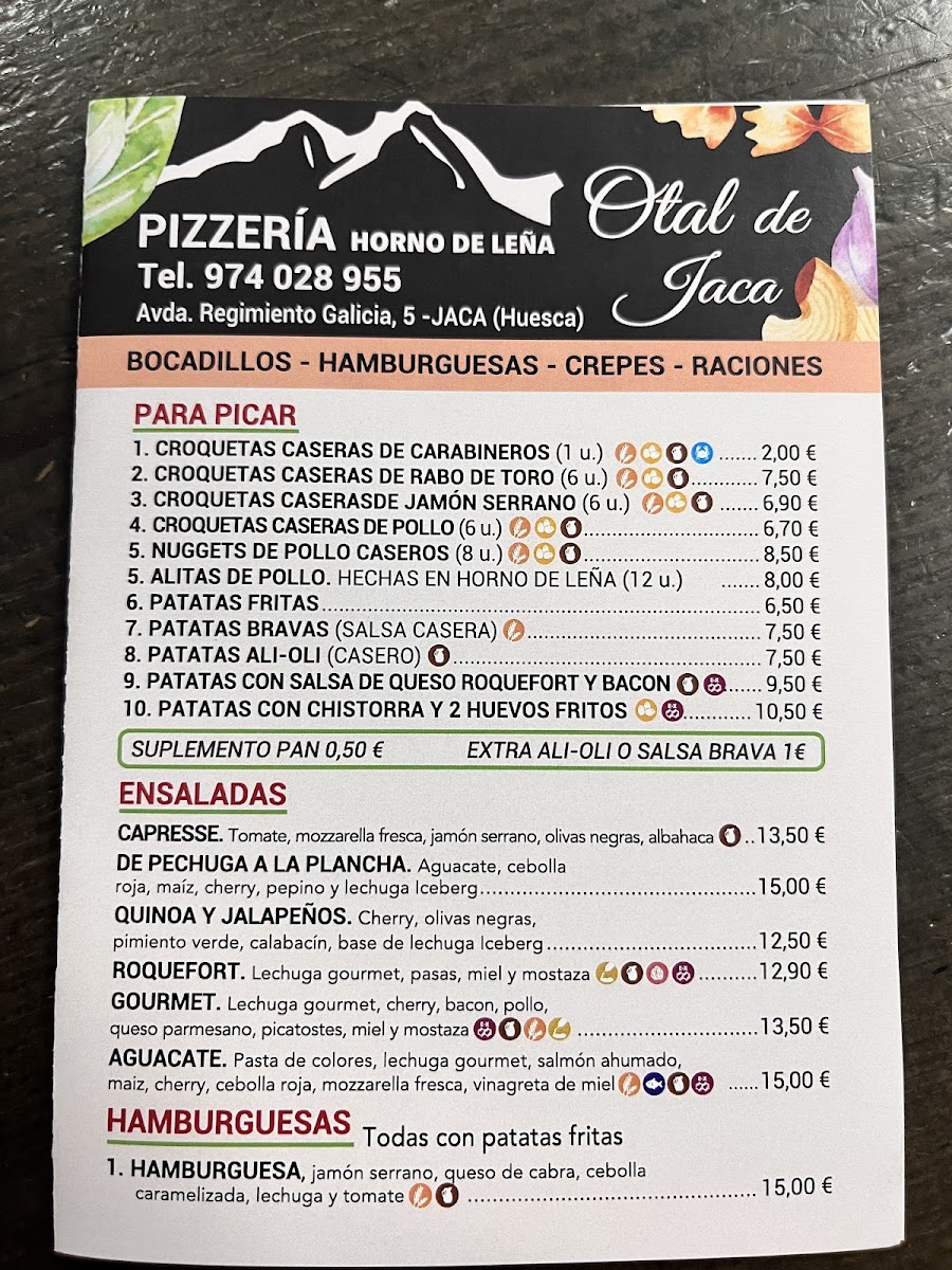 Menu La Crepería Otal De Jaca-5